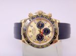 Replica Rolex Gold Cosmagraph Daytona chronograph rubber strap watch 